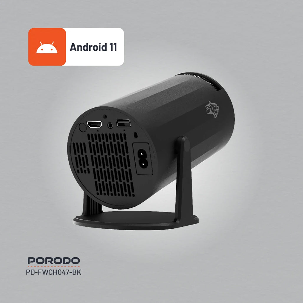 A Photo Of Porodo Gaming Projector with Wireless Controllers - Black | 130