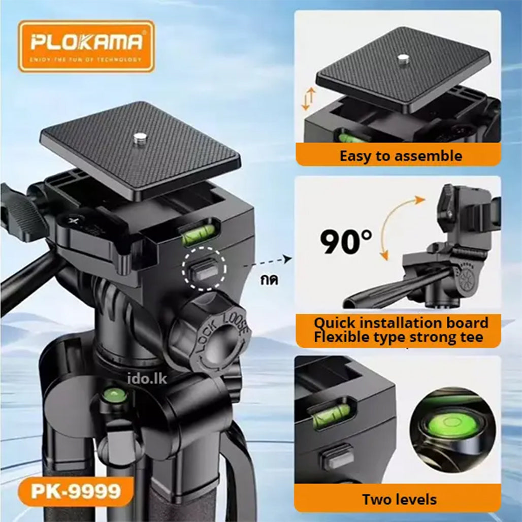A Photo Of Plokama PK-9999 2.1M Professional Camera Tripod