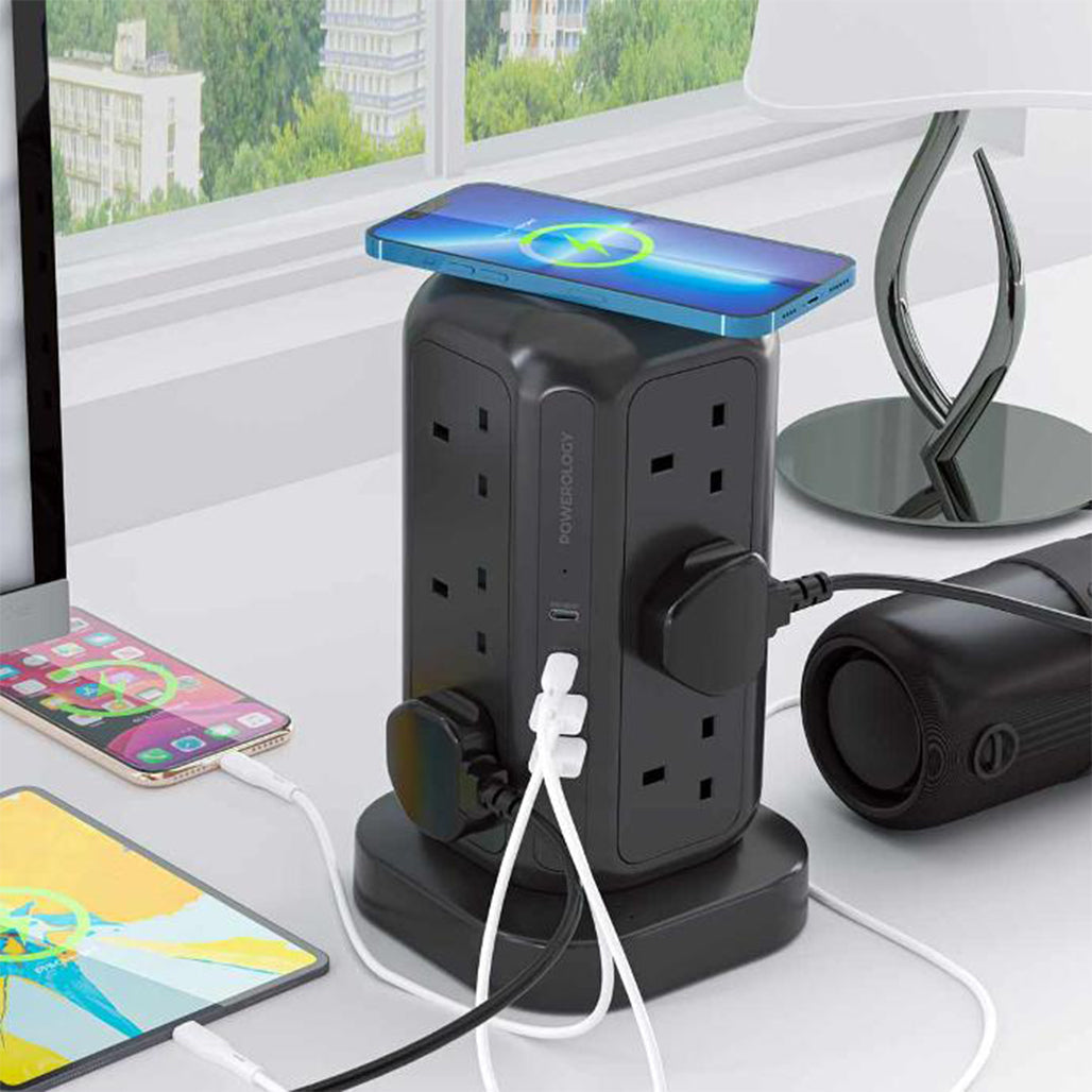 A Photo Of Powerology 12 Socket Multi-Port Tower Hub Extension
