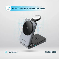 A Photo Of Powerology Qi2 Fast Charging Multi-Device Hub – Compact Wireless Charger for Apple Devices