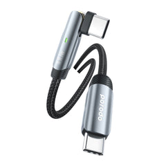 A Photo Of Porodo Braided 100W PD C to C Cable With Rotatable Head 1M - Grey
