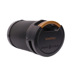 A Photo Of Porodo Soundtec Capsule Speaker - Black | Portable Bluetooth 4.2, 4400mAh Battery, IPX5 Water Resistant