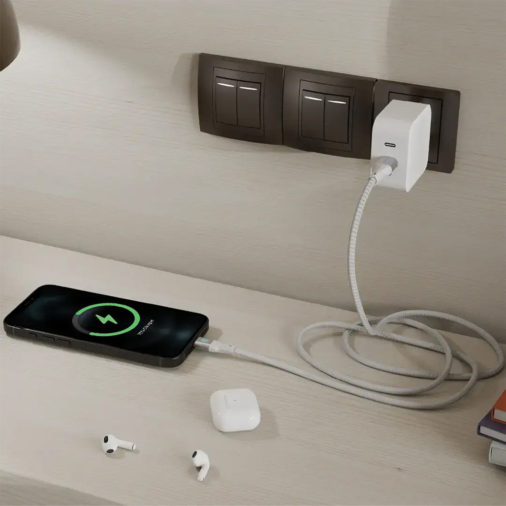 A Photo Of Porodo USB-A To USB-C Charging & Data Cable - Silver