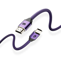 A Photo Of Powerology 8K HDMI Braided Cable 3M – Premium 24K Gold Plated Connector with 10K Resolution Support