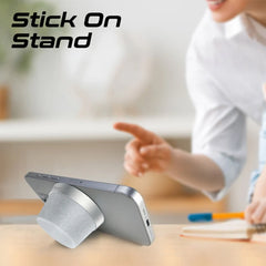 A Photo Of Promate Punch Mini Bluetooth Speaker with MagSafe Compatibility – 3W Portable Silver Speaker