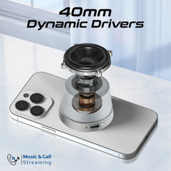 A Photo Of Promate Punch Mini Bluetooth Speaker with MagSafe Compatibility – 3W Portable Silver Speaker