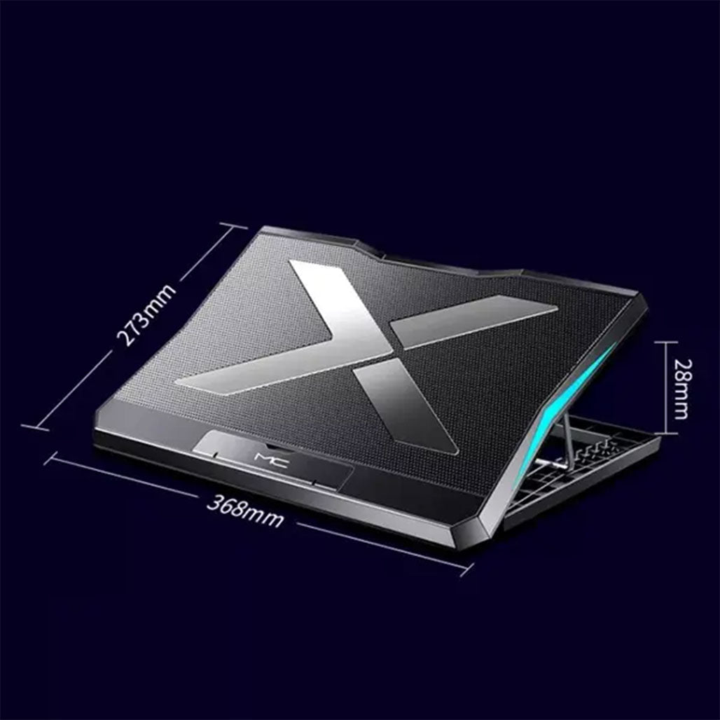 A Photo Of Q3 LED Light Gaming Laptop Cooling Pad with 6 Fans – Adjustable Height, Dual-USB Ports