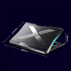 A Photo Of Q3 LED Light Gaming Laptop Cooling Pad with 6 Fans – Adjustable Height, Dual-USB Ports
