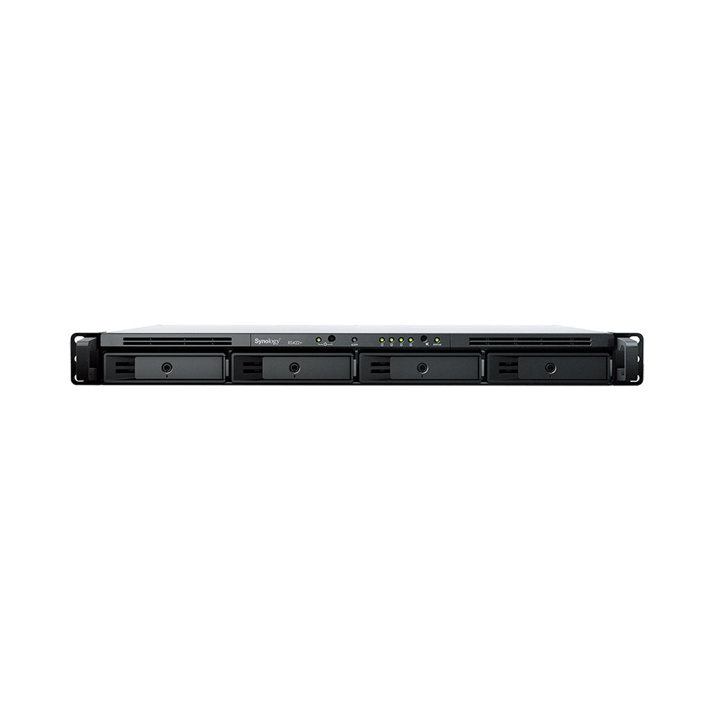 A Photo Of Synology 4-Bay NAS RackStation RS422+ | Compact 1U Rackmount Storage Solution
