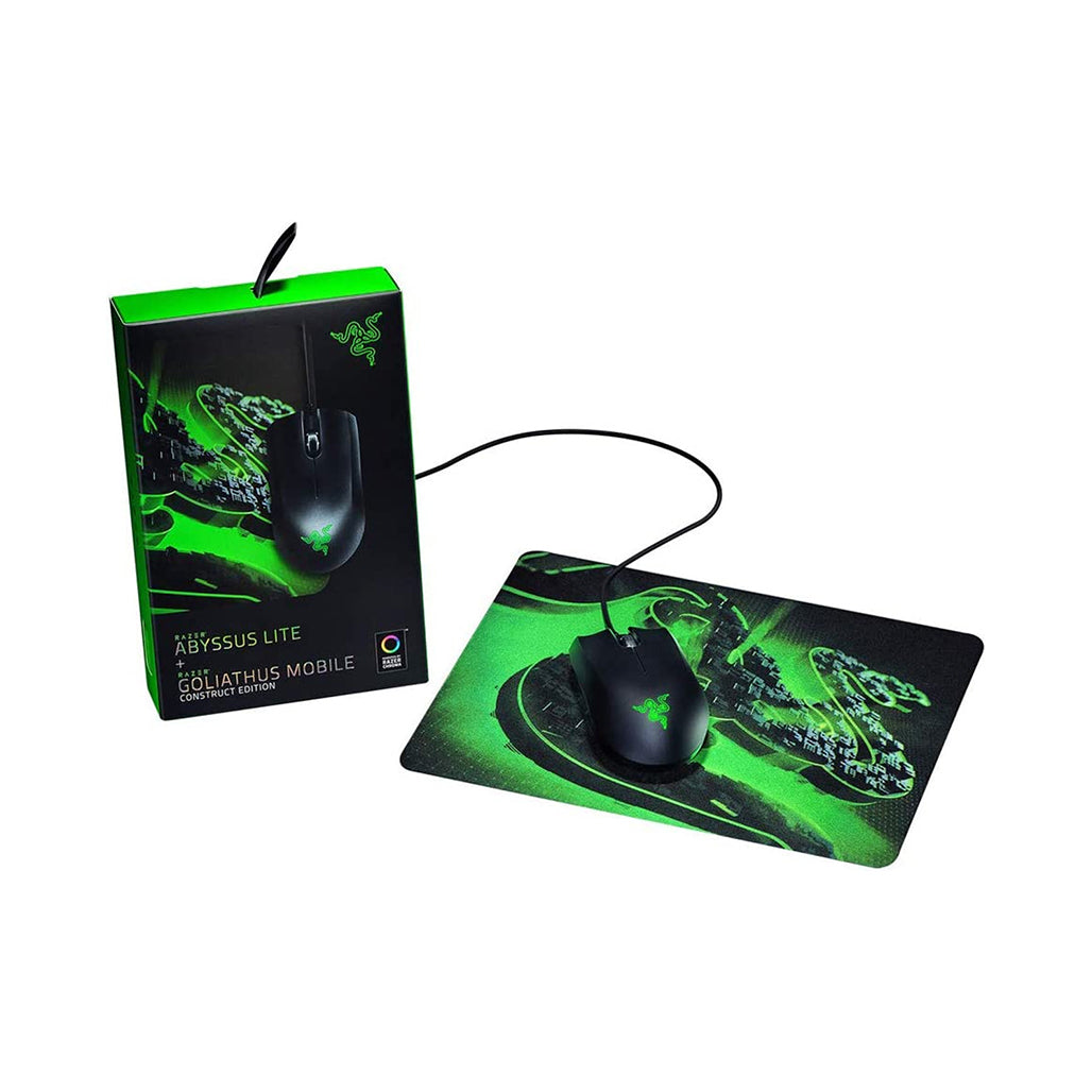 A Photo Of Razer Abyssus Lite & Goliathus Mobile Construct Edition Bundle – High-Precision Gaming Mouse and Ultra-Slim Mouse Mat