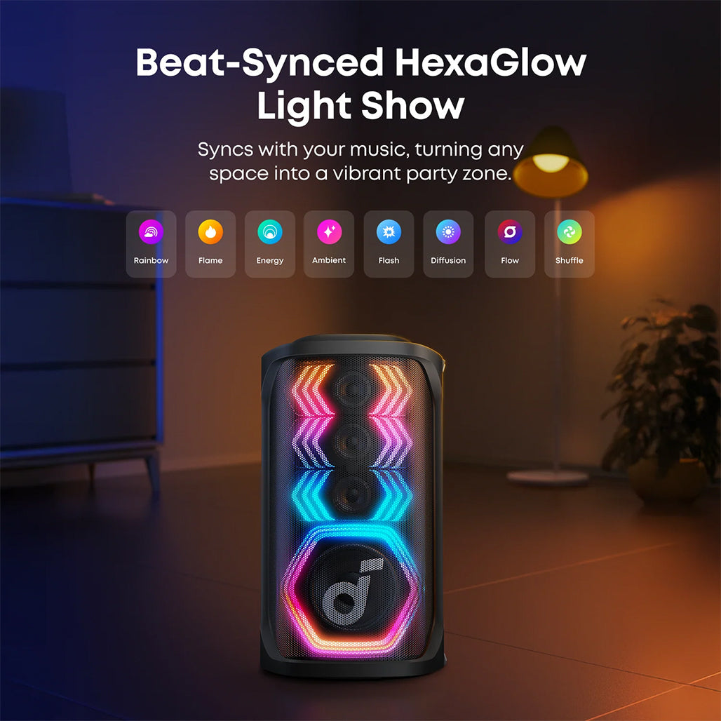 A Photo Of Anker Soundcore Rave 3S | AI Karaoke Party Speaker with 200W Sound