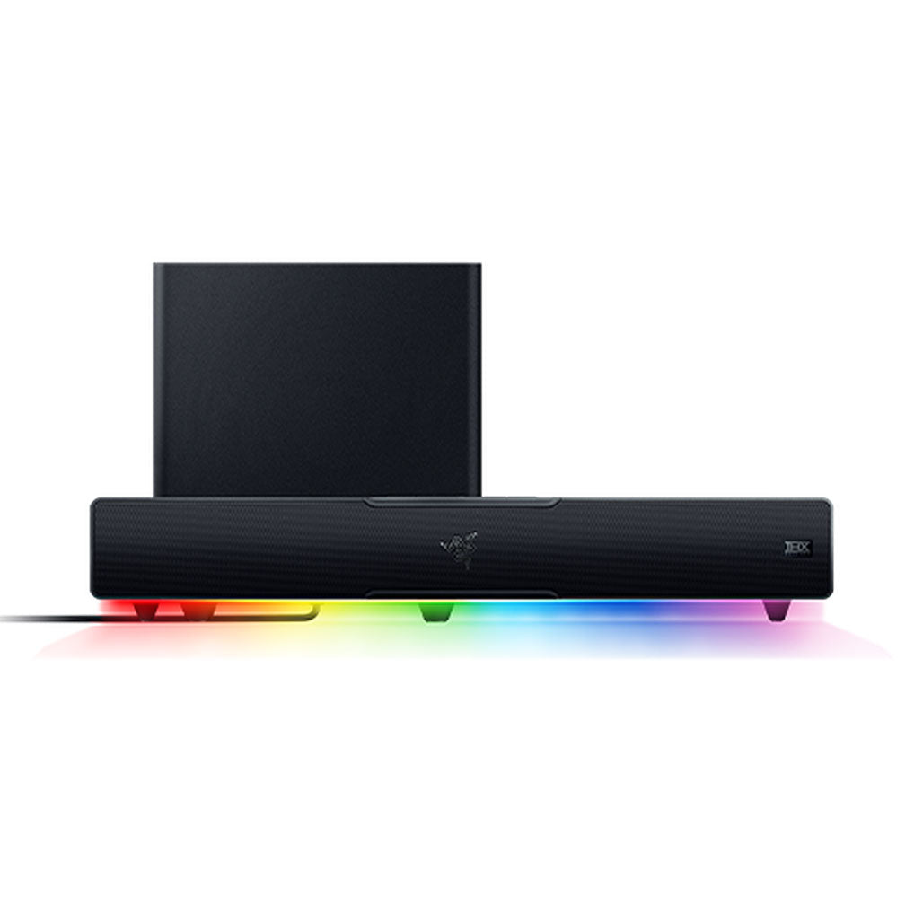 A Photo Of Razer Leviathan V2 PC Gaming Soundbar with Subwoofer - THX Spatial Audio & Razer Chroma RGB