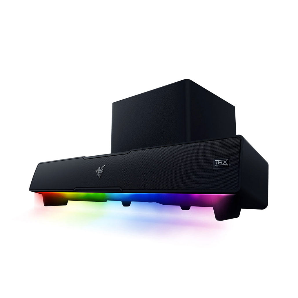 A Photo Of Razer Leviathan V2 PC Gaming Soundbar with Subwoofer - THX Spatial Audio & Razer Chroma RGB