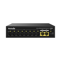 A Photo Of Tenda S110PC 10-Port PoE Switch – 8-Port PoE Lite + 2 Uplink Ports for Surveillance & AP Networks