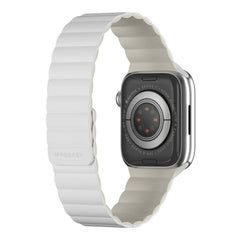 A Photo Of Mageasy SKIN Silicone Magnetic Apple Watch Band 44mm/45mm/49mm - White | Waterproof & Sweat-Resistant