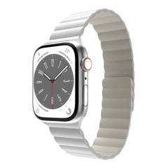 A Photo Of Mageasy SKIN Silicone Magnetic Apple Watch Band 44mm/45mm/49mm - White | Waterproof & Sweat-Resistant