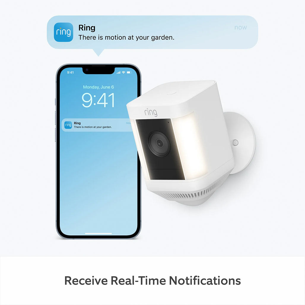 A Photo Of Ring Spotlight Cam Plus Battery - Weather-Resistant Outdoor Security Camera