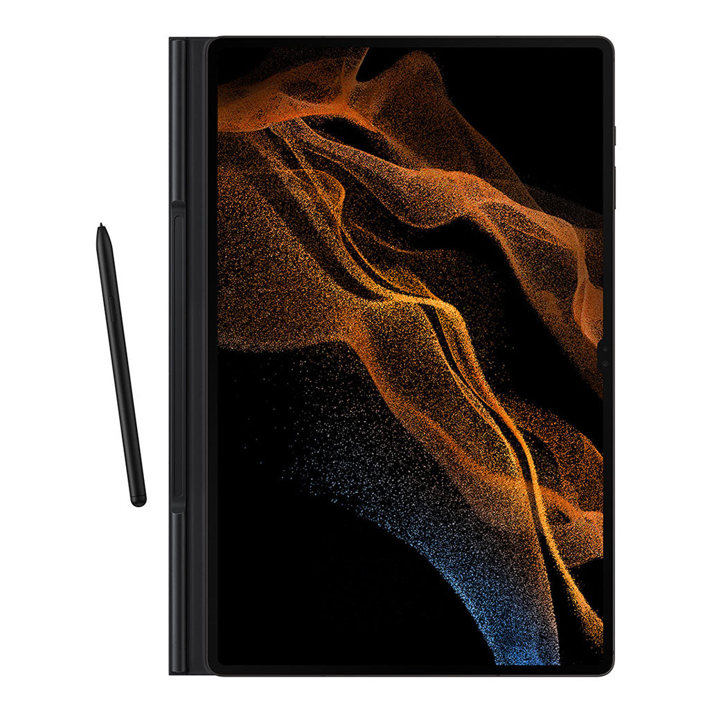 A Photo Of Samsung Galaxy Tab S8 Ultra Book Cover EF-BX900PBEGUJ - Black, Sleek and Lightweight Design with Magnetic Closure