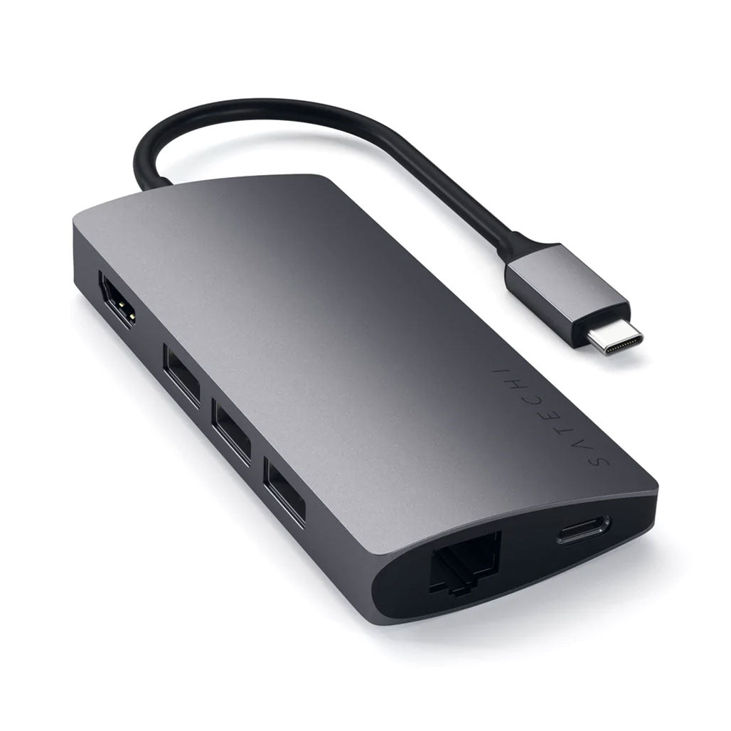 A Photo Of Satechi Type-C Multi-Port Adapter 4K with Ethernet V2 – Aluminum USB-C Hub with HDMI, Ethernet, and Card Readers