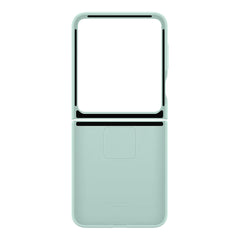 A Photo Of Samsung Z Flip6 Silicone Case with Built-In Ring - Mint | Ultra-Slim, Non-Slip Grip, Sleek Design
