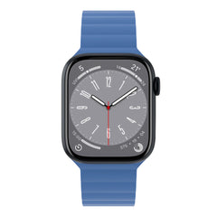 A Photo Of Mageasy SKIN Silicone Magnetic Apple Watch Band 44mm/45mm/49mm - Blue | Waterproof & Sweat-Resistant