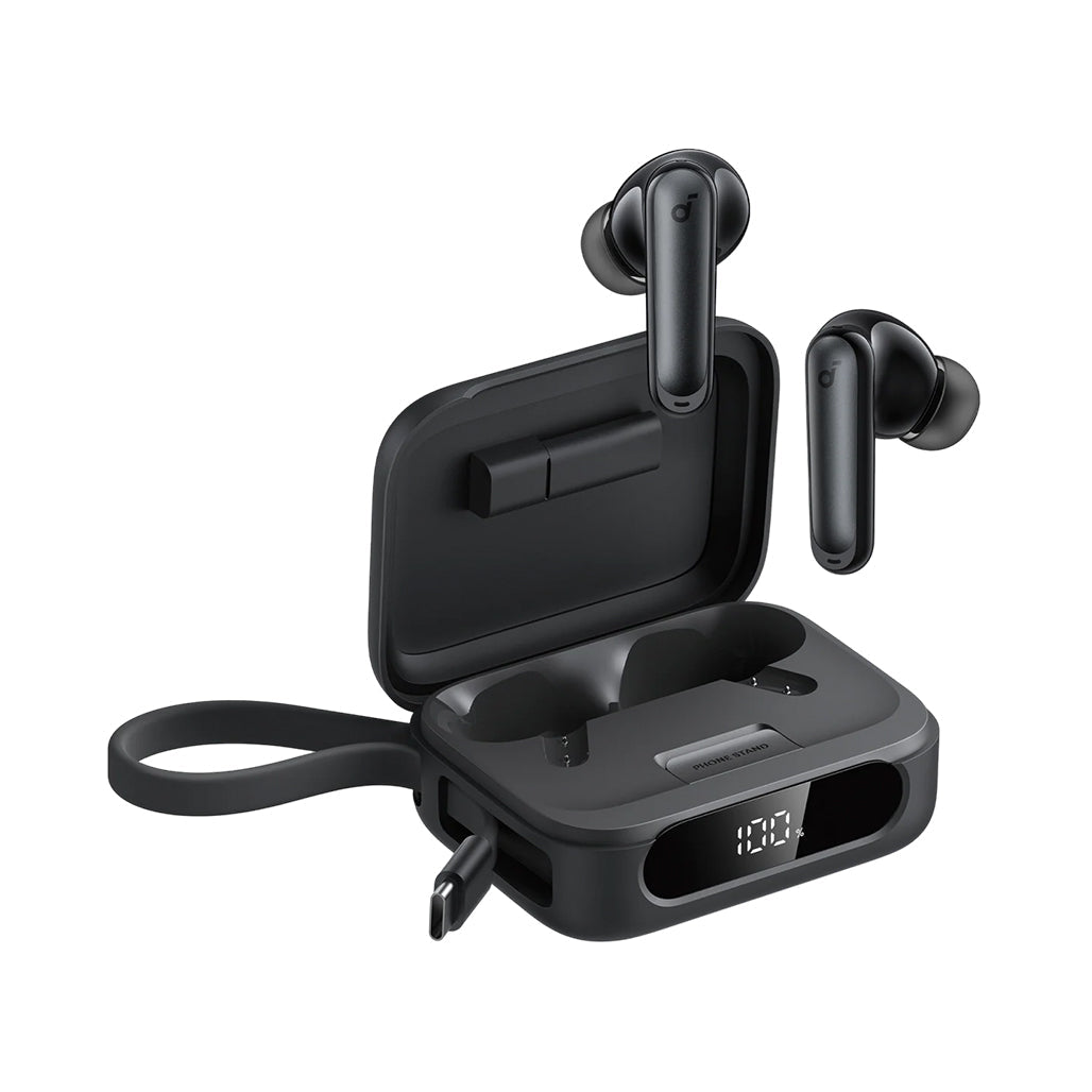 A Photo Of Anker Soundcore P41i Wireless Earbuds with Built-In Phone Charging Case
