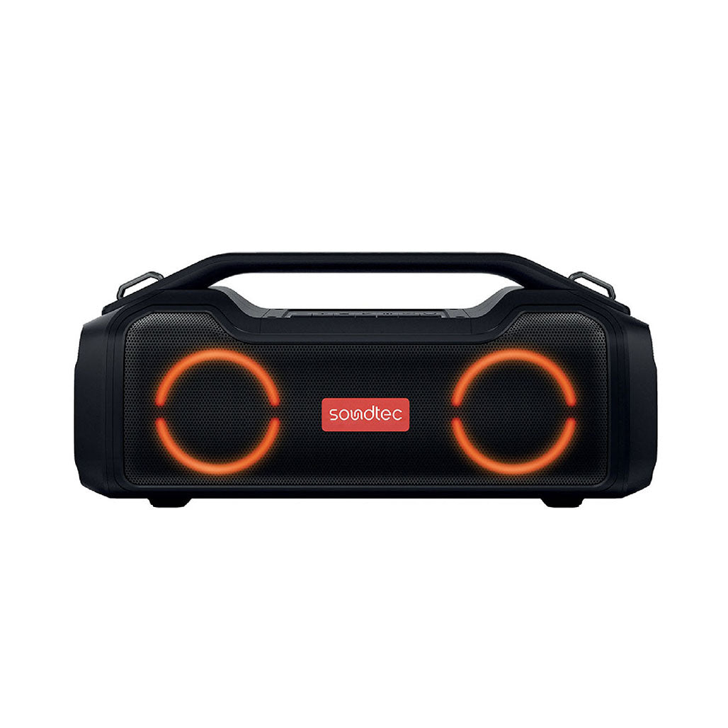 A Photo Of Soundtec by Porodo Vibe Portable Bluetooth Speaker with Smart Functions, IPX5 Water Resistance, and 40W
