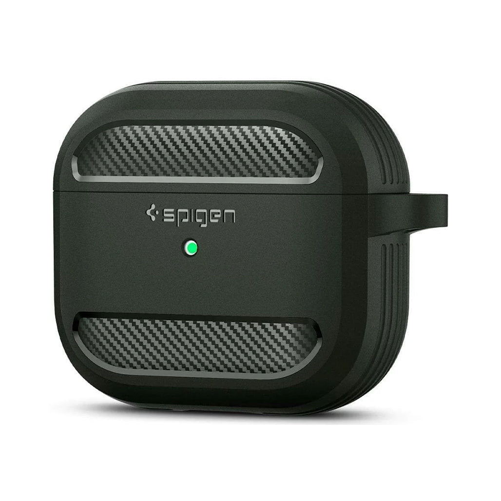 A Photo Of Spigen Rugged Armor Case for AirPods 3rd Gen - Military Green - ASD01979