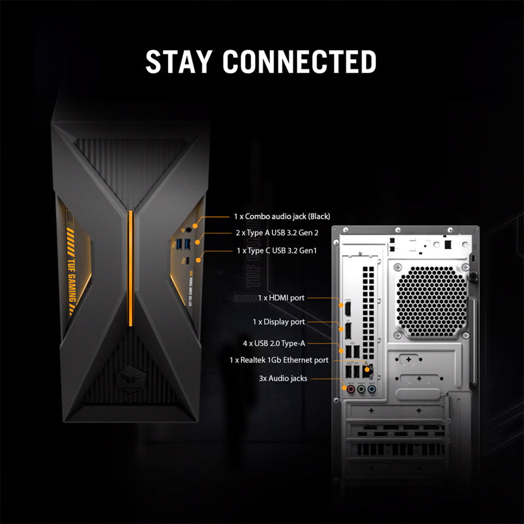 A Photo Of ASUS TUF Gaming T500 - T500MV-13620H476W - Core i7-13620H - 32GB Ram - 1TB SSD - RTX 5060Ti 8GB - Includes Keyboard and Mouse