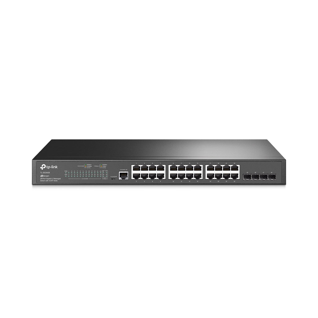 A Photo Of TP-Link TL-SG3428 JetStream 24-Port Gigabit L2 Managed Switch with 4 SFP Slots – High Performance, Secure, and Scalable Network Solution