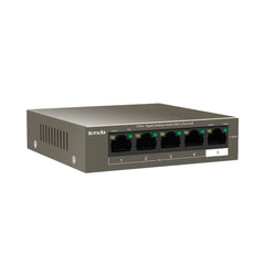 A Photo Of Tenda TEG1105P-4-63W 5-Port Gigabit PoE+ Switch – 4 PoE+ Ports + 1 Uplink, 58 W Budget