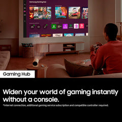A Photo Of Samsung The Freestyle 2nd Gen Projector with Gaming Hub - Portable Smart Projector with 360° Sound, Auto Focus, and Full HD