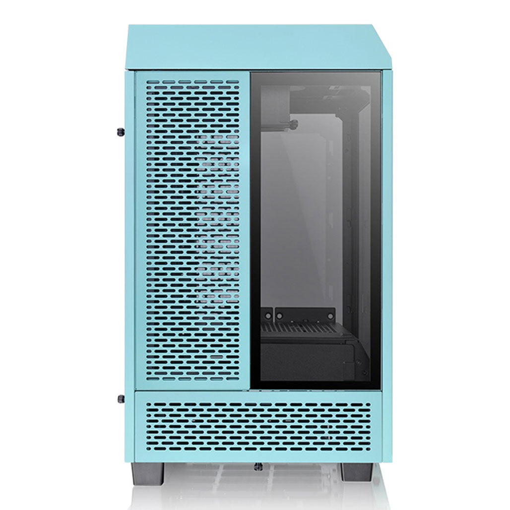 A Photo Of Thermaltake The Tower 100 Turquoise - Mini ITX Chassis with Tempered Glass Panels