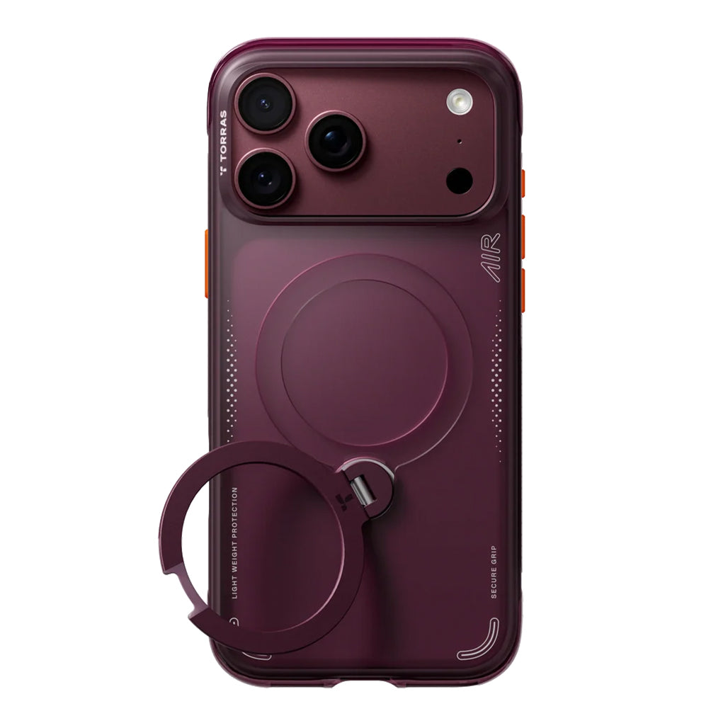 A Photo Of Torras Ostand Q3 Air - Magnetic Ring Stand Case for iPhone 18 Series