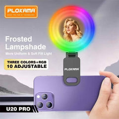 A Photo Of Plokama U20 PRO RGB Phone Clip LED Selfie Ring Light