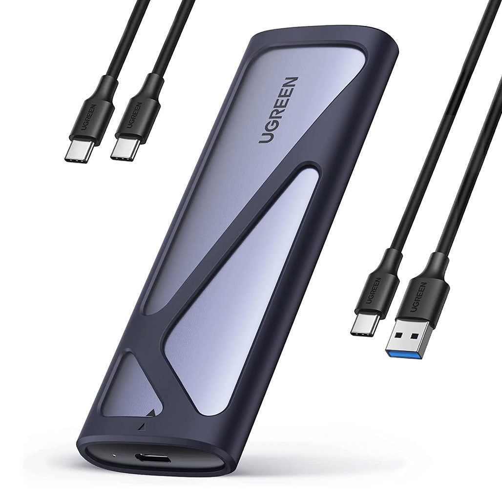 A Photo Of UGreen 90541 M.2 NVMe SSD Enclosure | USB 3.2 Gen 2 10Gbps | Thunderbolt 3 Compatible | Aluminum Tool-Free Case