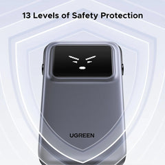 A Photo Of UGREEN Uno 10000mAh Power Bank with 30W Fast Charging | Built-in USB-C Cable, TFT Display