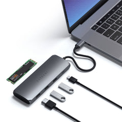 A Photo Of Satechi USB-C Hybrid Multiport Adapter with SSD Enclosure - ST-UCHSEM