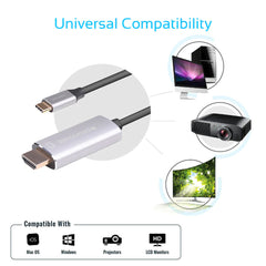 A Photo Of Promate USB-C to HDMI Audio Video Cable | UltraHD 4Kx2K at 60Hz, 180cm FlexShield™ PVC Cable