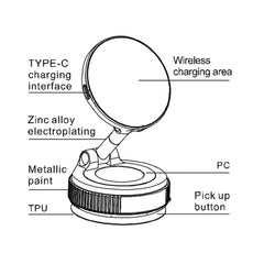 A Photo Of Magnetic Wireless Car Charger Mount K007S – Vacuum Suction & One-Handed Operation