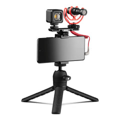 A Photo Of Rode Vlogger Kit Universal Mobile Filmmaking Kit with VideoMicro, MicroLED, and Tripod