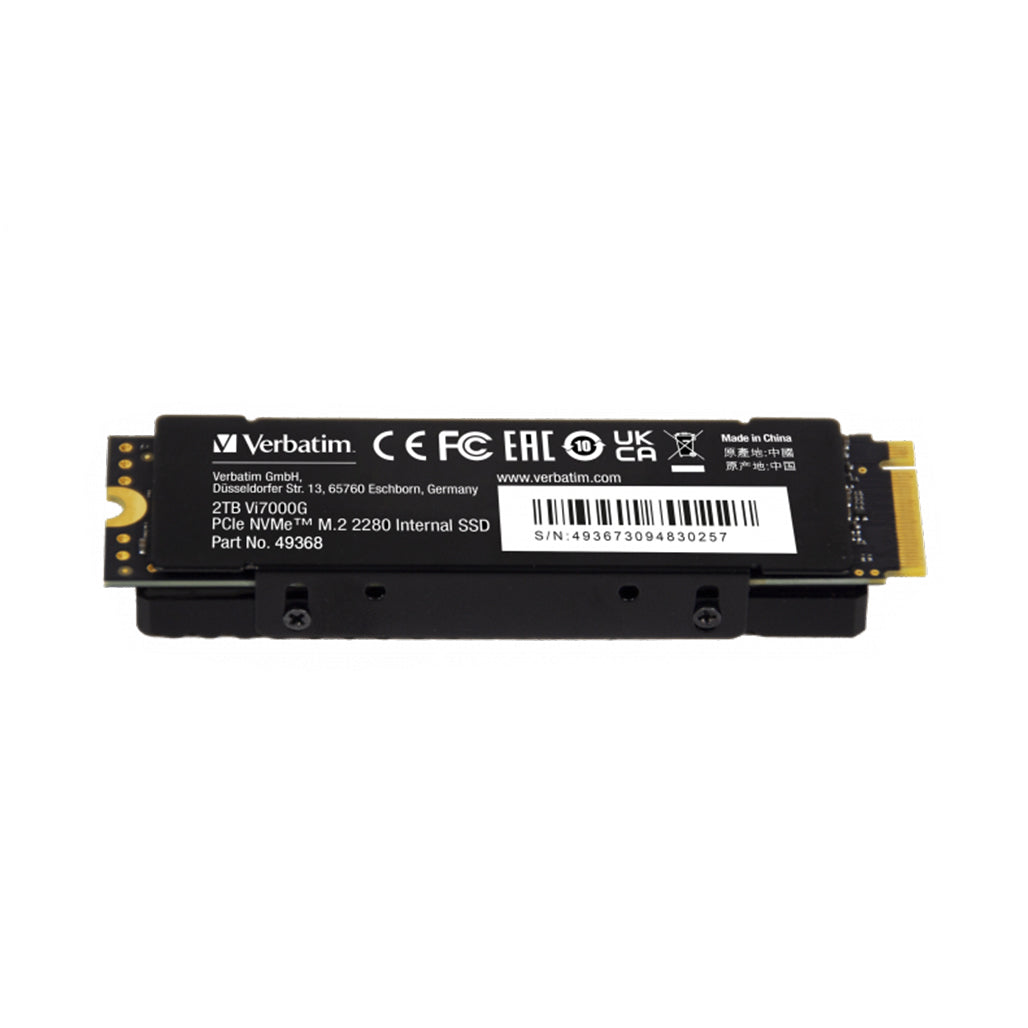 A Photo Of Verbatim Vi7000G 2TB PCIe NVMe M.2 SSD for PS5 | Ultra-Fast Gaming SSD with Heat Sink