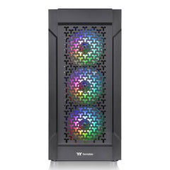 A Photo Of Thermaltake Versa T27 TG ARGB Mid Tower Chassis – E-ATX Support with Three ARGB Fans and Tempered Glass Panel
