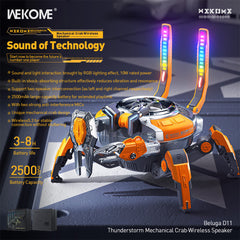 A Photo Of Wekome Beluga D11 Wireless Speaker – Shock-Absorbing, RGB Lighting, Bluetooth 5.3