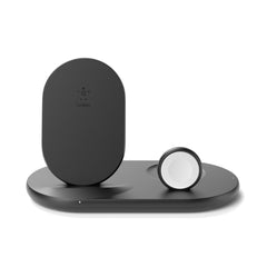A Photo Of Belkin WIZ001myBK BoostCharge 3-in-1 Wireless Charger for Apple - Black