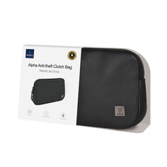 A Photo Of WiWU Alpha Anti-Theft PU Leather Clutch Bag with Coded Lock – Slim Laptop Sleeve for MacBook & Accessories – Black