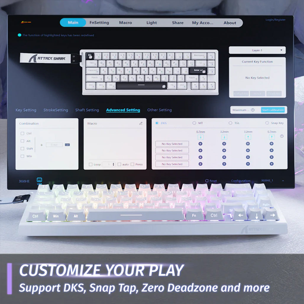 A Photo Of Attack Shark X68 HE - Wired Mechanical Gaming Keyboard