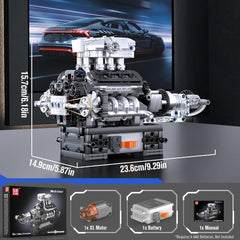 A Photo Of Mould King Motorized Turbocharged V8 Engine Building Toy Set - 737 Pieces - 10206