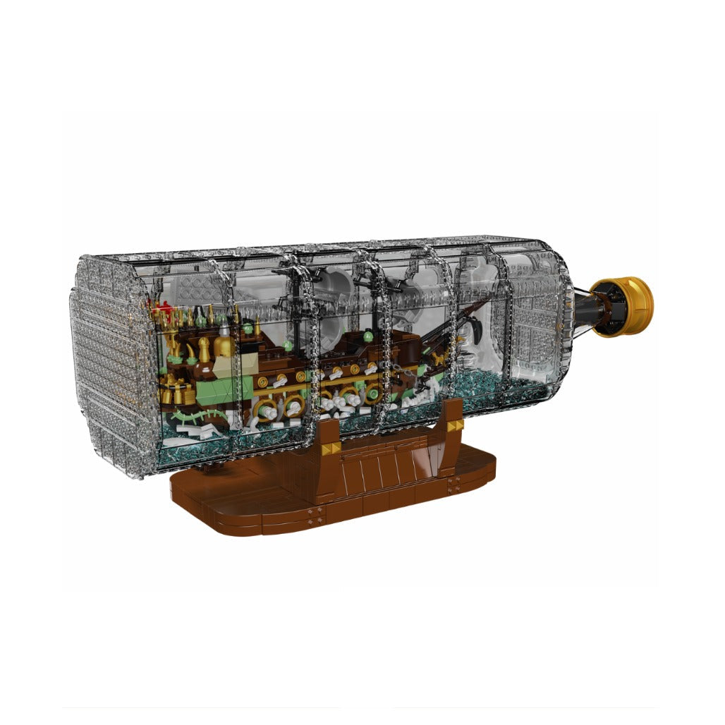 A Photo Of Mould King Flying Dutchman Ship-In-a-Bottle Building Toy Set - 2499 Pieces - 10067