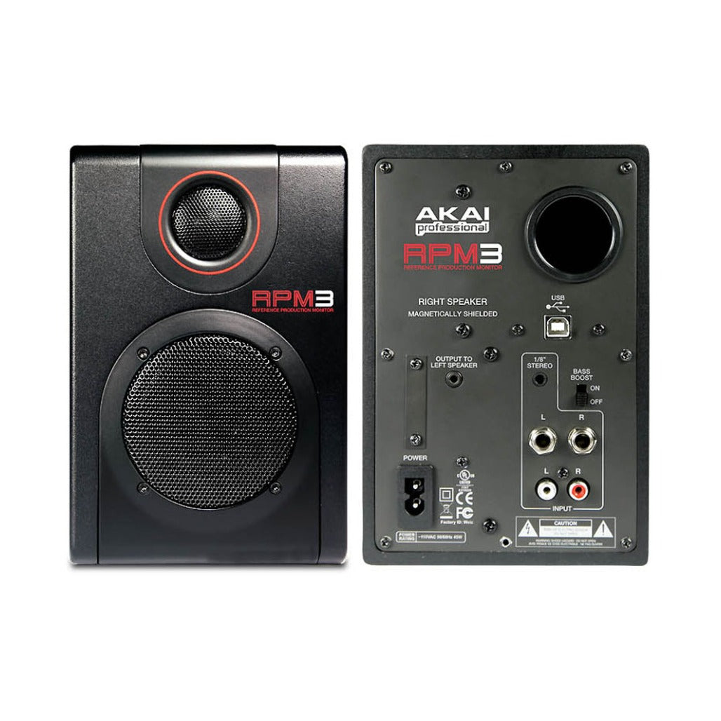 A Photo Of AKAI RPM3 Production Monitors with USB Audio Interface - akai-rpm3-production-monitors-with-usb-audio-interface